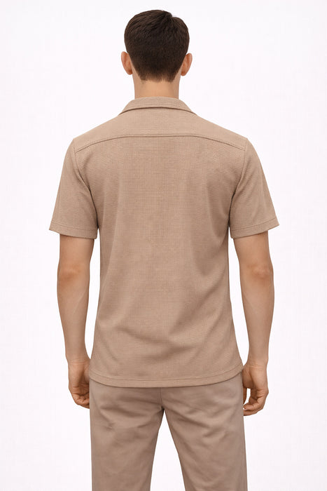 Camisa Summer Manga Corta Camel