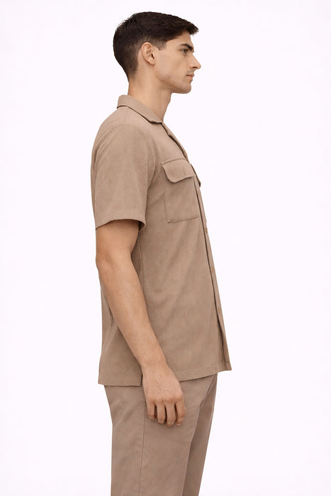 Camisa Summer Manga Corta Camel