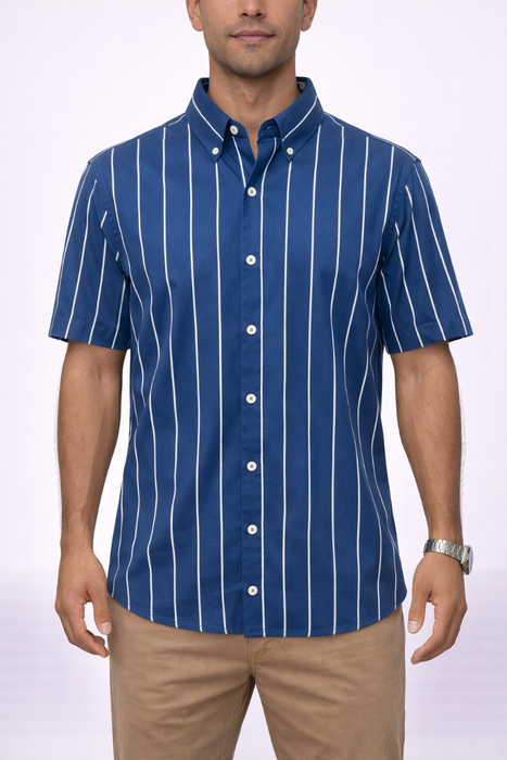 Camisa Manga Corta Hefner Azul