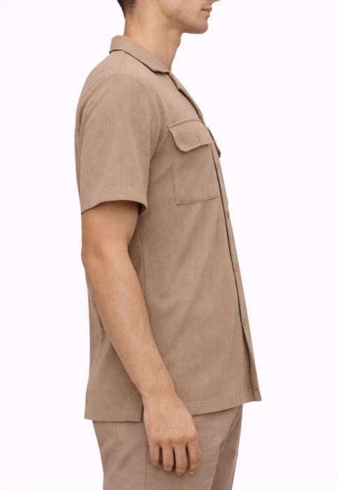 Camisa Summer Manga Corta Camel