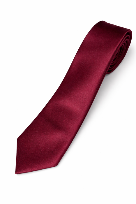 Corbata de linea Slim Satinada Vinotinto