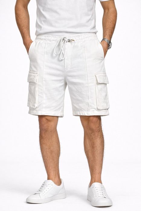 Bermuda de Algodón Cargo Blanco