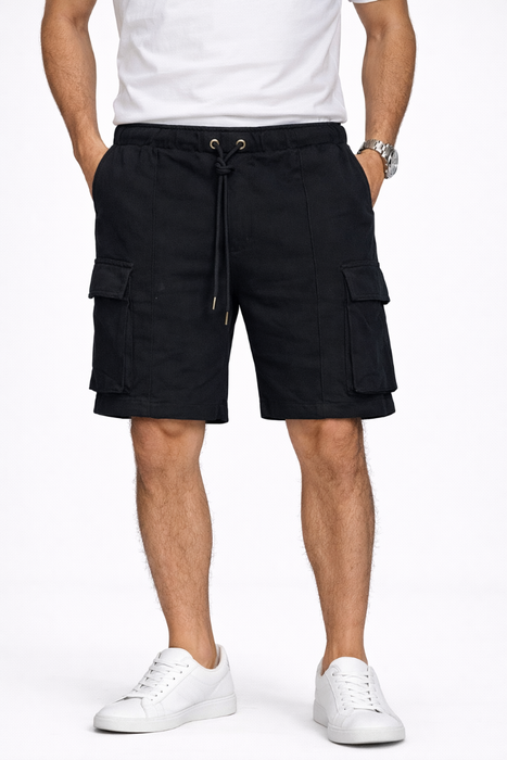 Bermuda de Algodón Cargo Negro