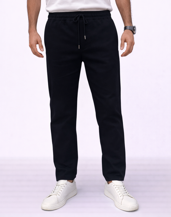 Pantalón Drill Resortado Negro