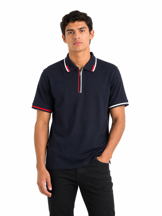 POLO COMBINACION AZUL