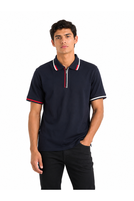 POLO COMBINACION AZUL