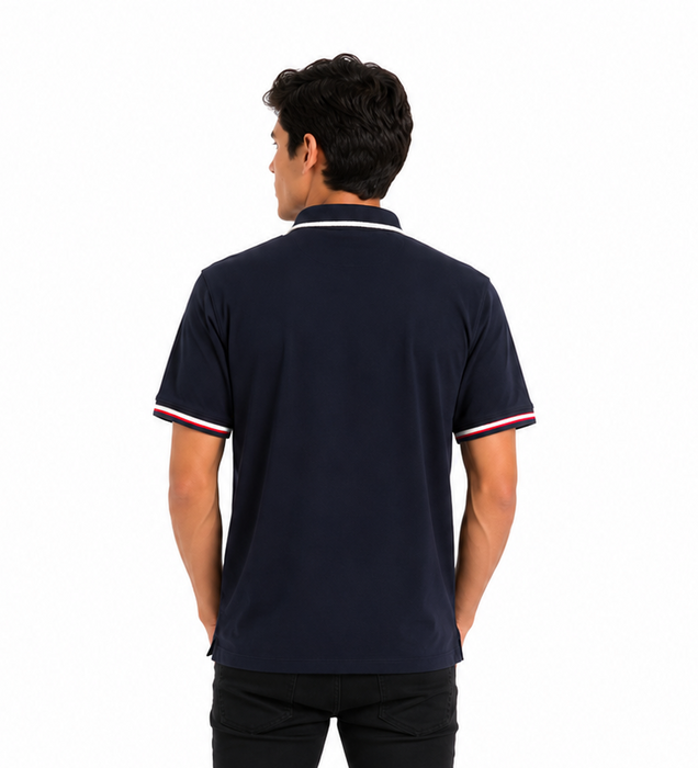 POLO COMBINACION AZUL