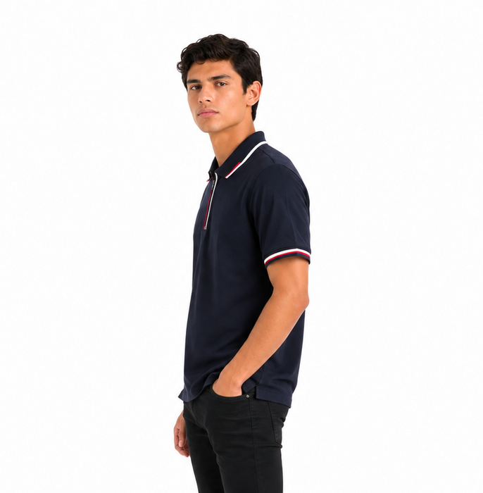 POLO COMBINACION AZUL