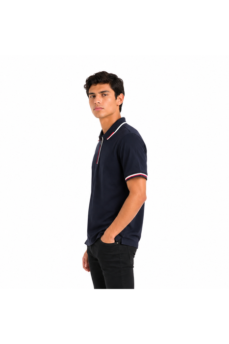 POLO COMBINACION AZUL