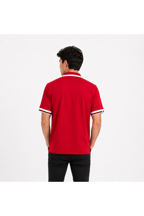 POLO COMBINACION ROJO