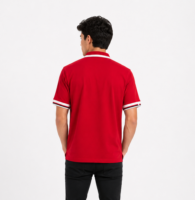 POLO COMBINACION ROJO