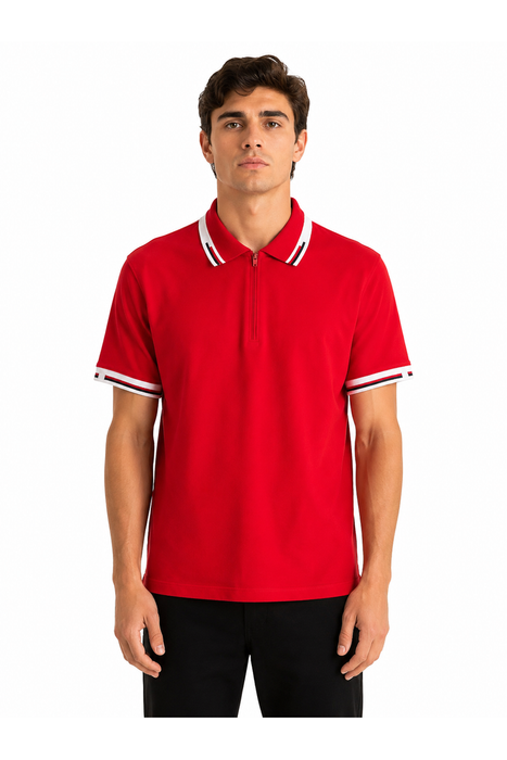 POLO COMBINACION ROJO