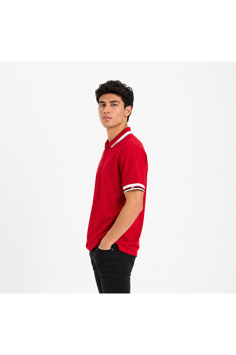 POLO COMBINACION ROJO