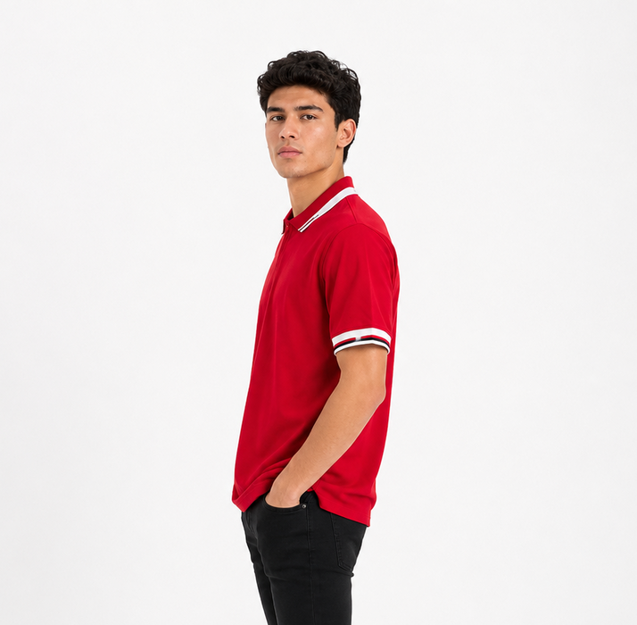 POLO COMBINACION ROJO