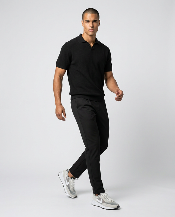 Polo tejido NEW MONEY Negro en algodon
