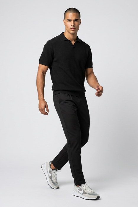 Polo tejido NEW MONEY Negro en algodon